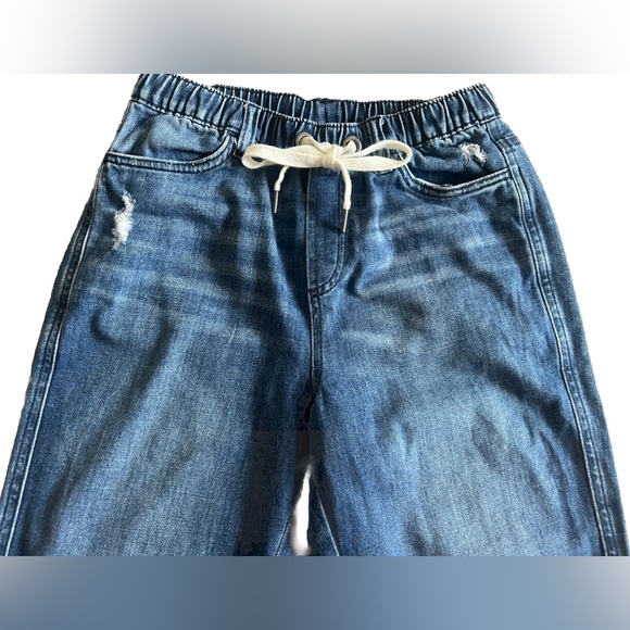 AERIE EASY DENIM Drawstring + Elastic Waist Distressed Jeans Women’s XS 28x28 - Picture 5 of 8